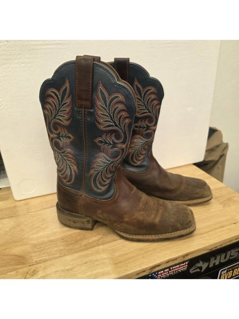 Ariat Women Gillette Brown Western Cowboy Square Toe Boots sz 8B - Picture 11 of 11